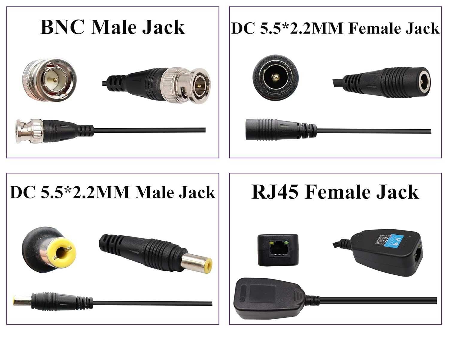 AAOTOKK Balun wideo RJ45 na BNC Nadajnik do kamer monitorujących