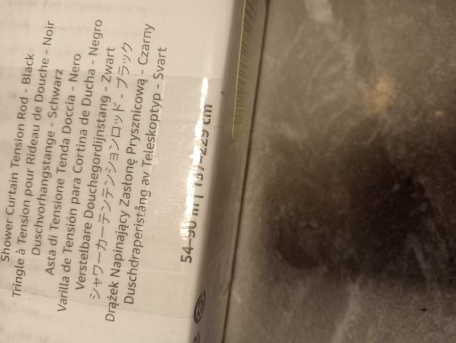 Drążek zasłony prysznicowej 127-250cm nowy czarny