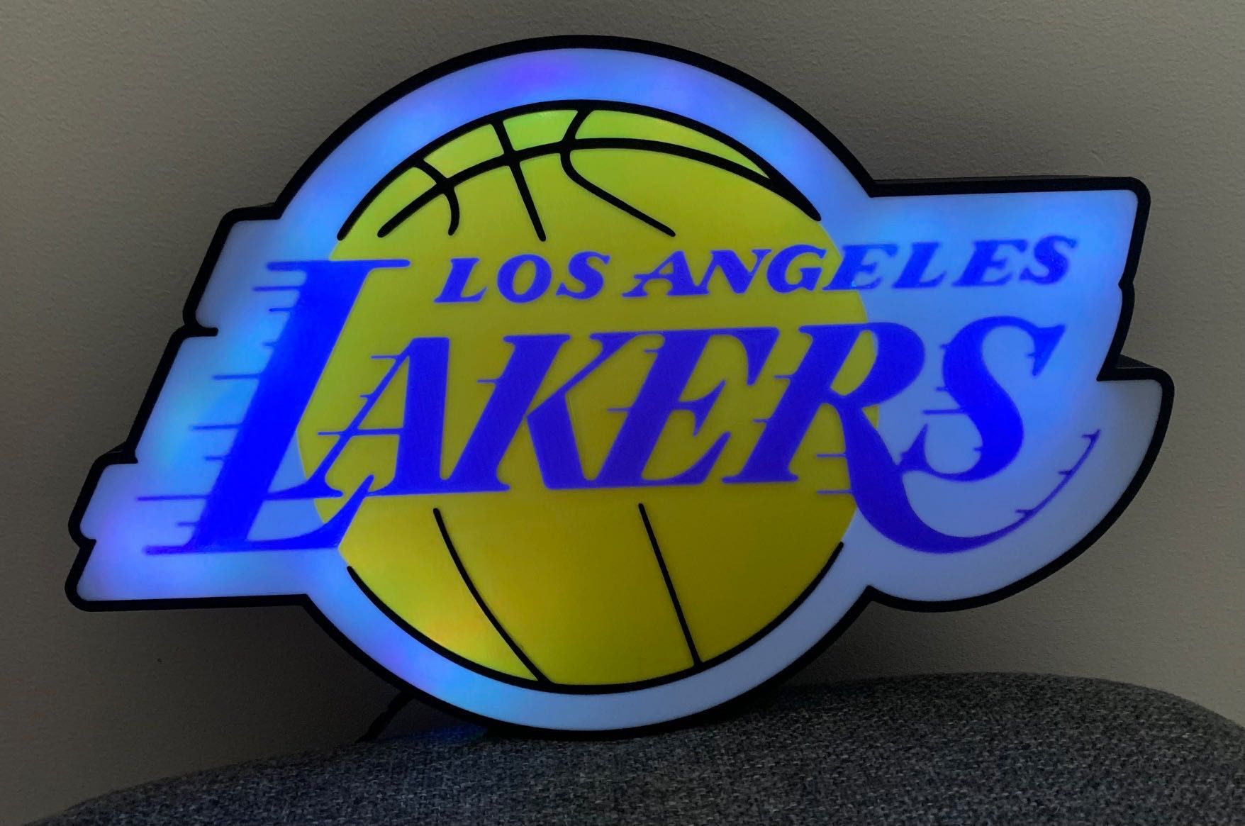 Lampka LA Lakers plafon LED kolor wydruk 3D  możliwe też inne