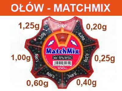 Śrut ołów wędkarski Match Mix Balsax 0,20 - 1,25g + żyłka GRATIS