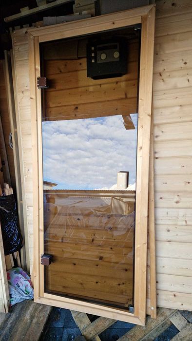 Sauna fińska sucha 220v 230v NAROŻNA zewnetrzna z drewna drewniana