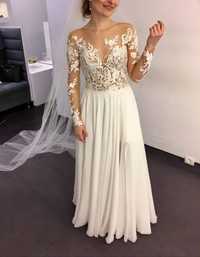 Suknia ślubna Milla Nova Magnolia S/ koronkowa/ muślinowa/ 162cm +6cm