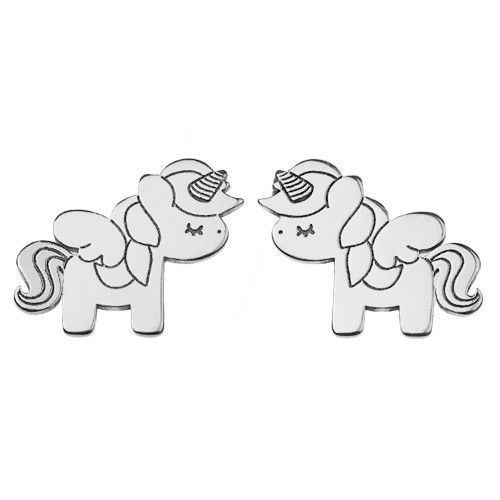 Kolczyki unicorn 925 konik jednorożec dla dziewczynki
