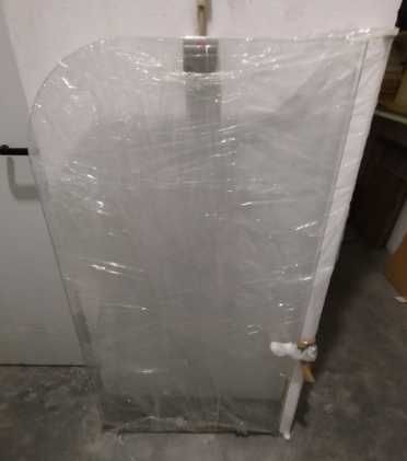 Separador de banheira com suporte e ferragens, muito bom estado