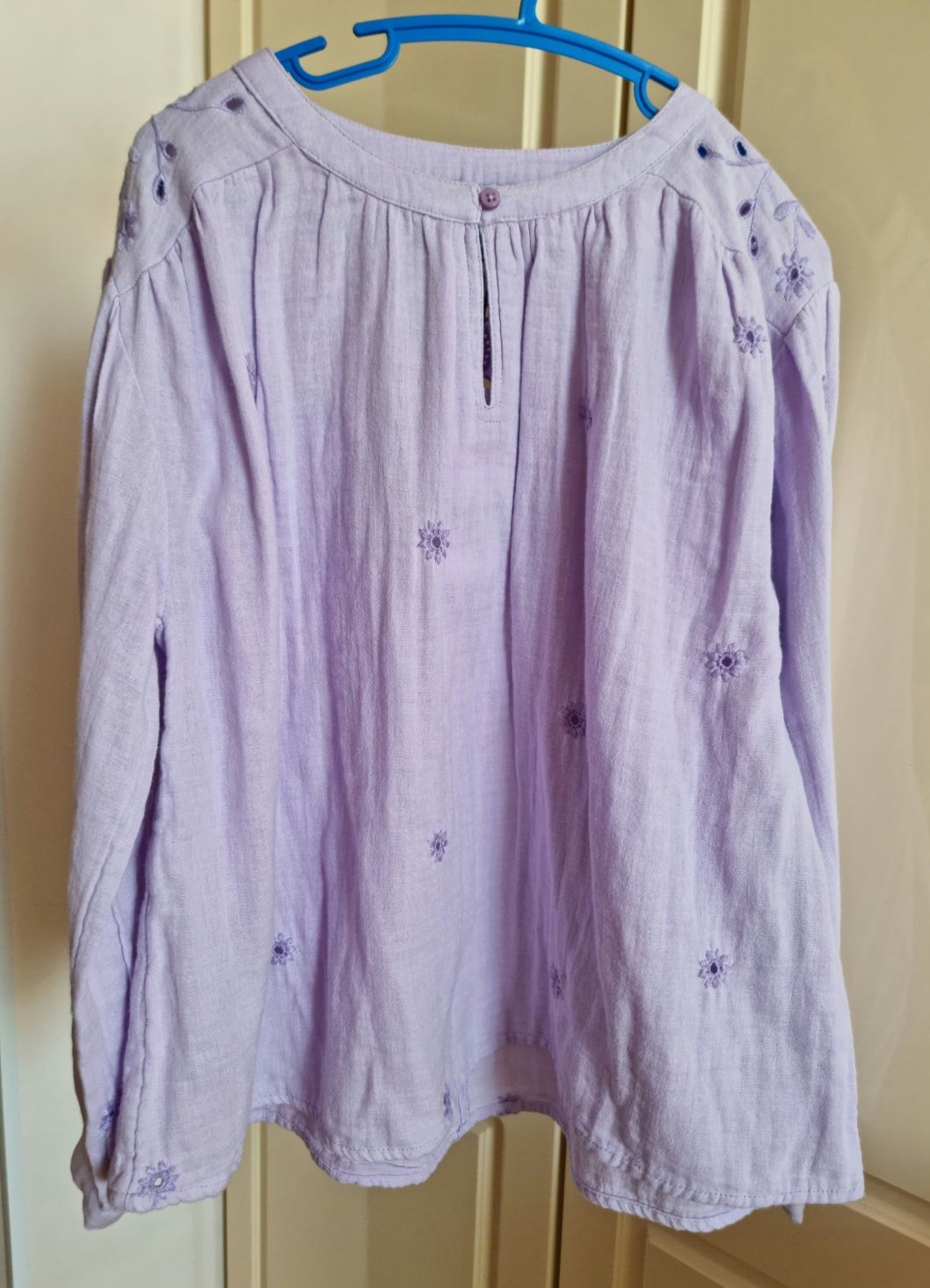 Вишиванка рубашка сорочка туніка блузка для дівчинки Zara 140 муслін