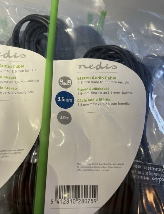 Kabel stereo audio przedłużka jack długość: 3m Nedis 4-szt
