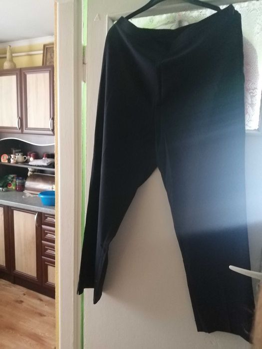 GRANATOWE spodnie na kant