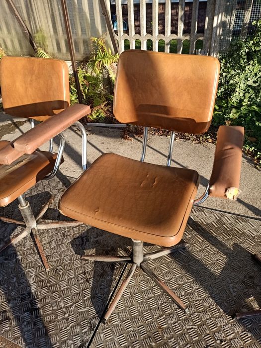 Krzesła obrotowe PRL 5szt. vintage loft