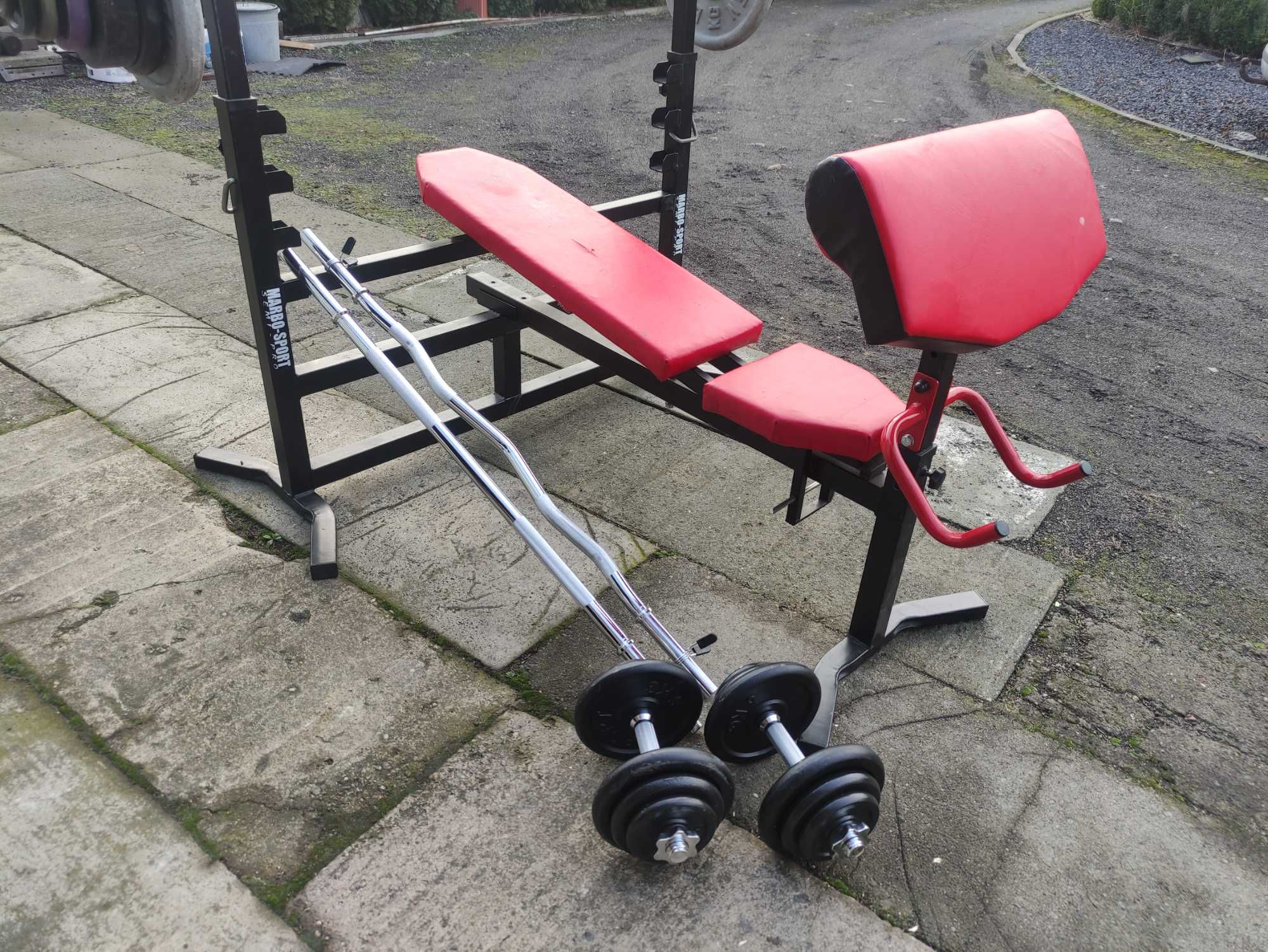 Ławka ławeczka regulowana MARBO obciążenie żeliwo 145kg GRYFY Hantle