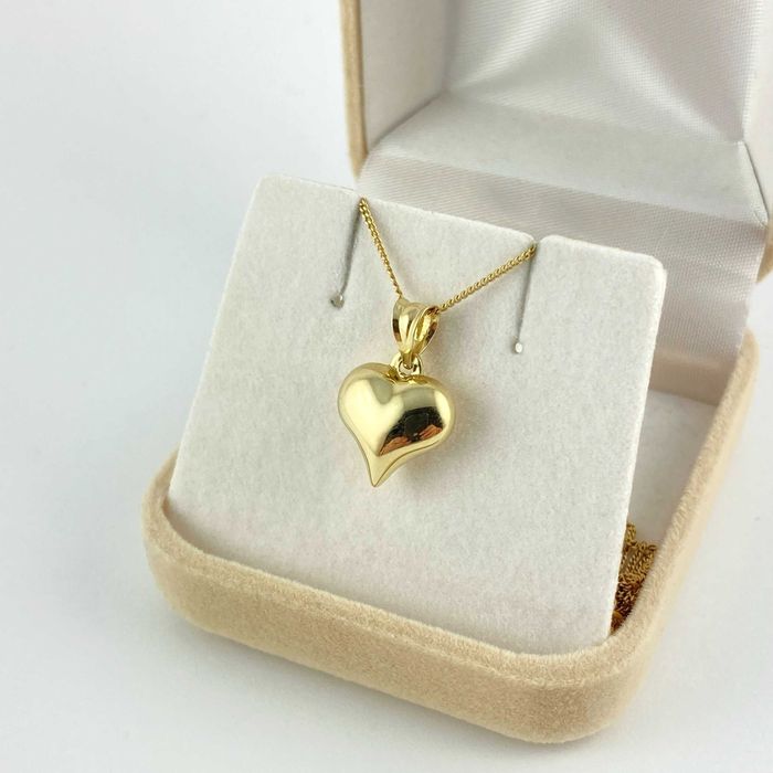 ZŁOTA zawieszka lśniące SERDUSZKO PR. 585 (14K)