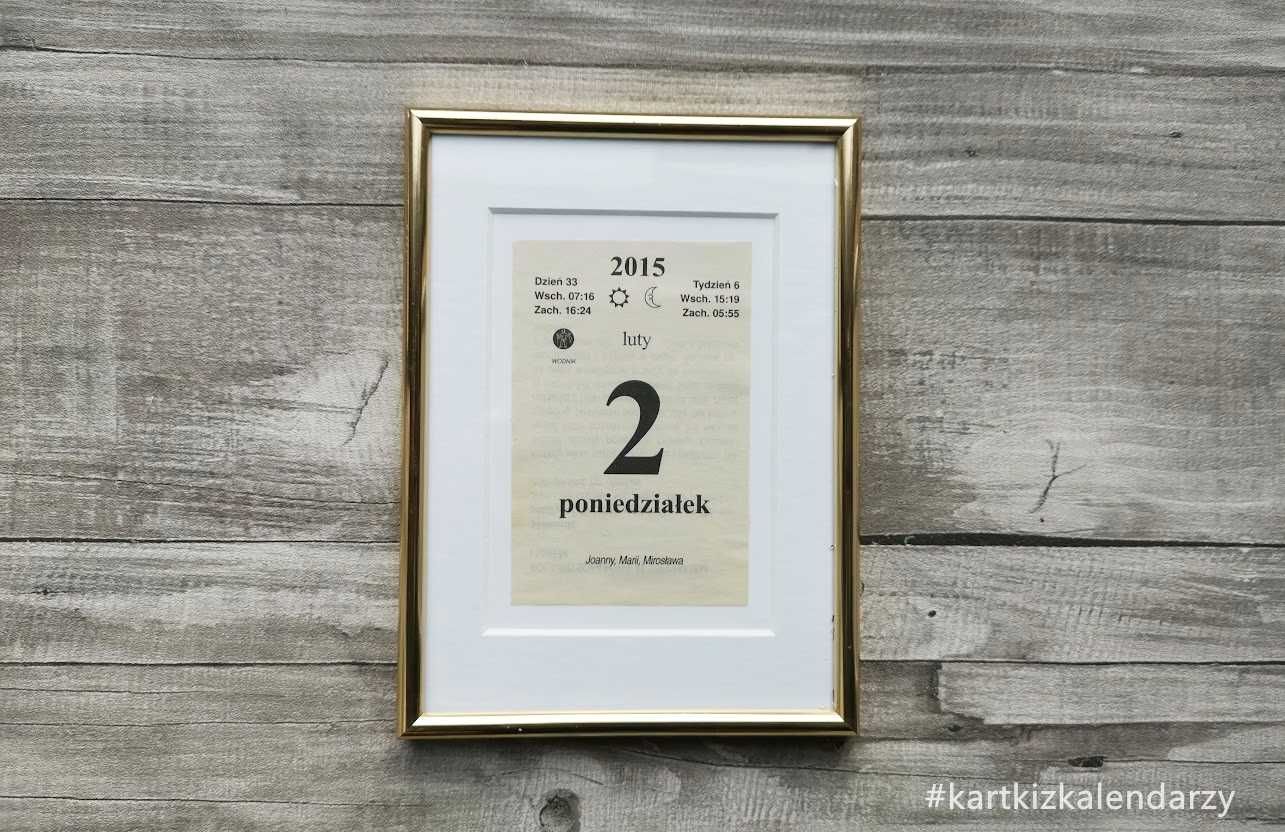 Kartka z kalendarza 2015 - oryginalna