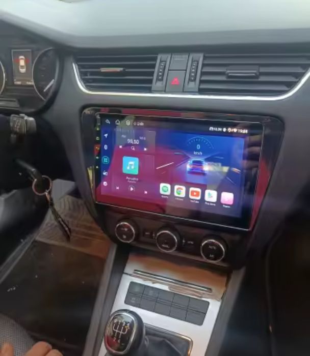 Radio 2 DIN Skoda Octavia (4+32 GB) + Android + Carplay e Android auto