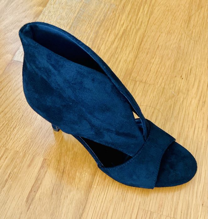 Sapatos de salto de senhora pretos em camurca 37