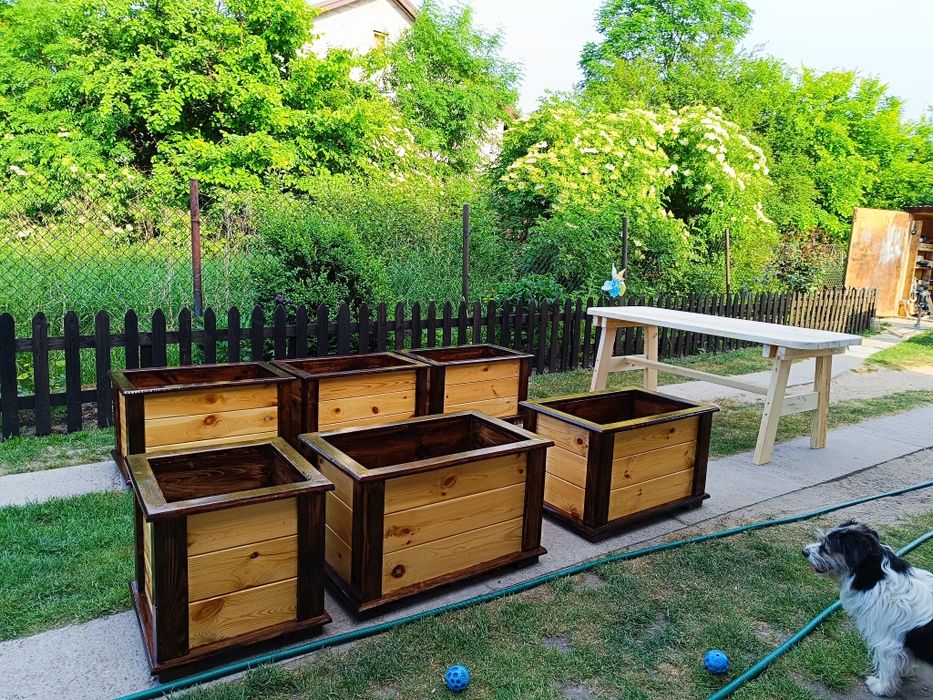 Doniczka (donica) ogrodowa drewniana Duża