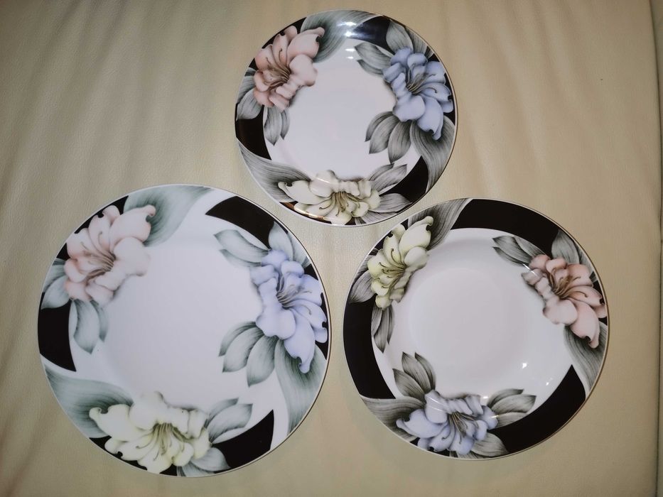 Talerze Karolina 6 osób 12 sztuk nieużywane