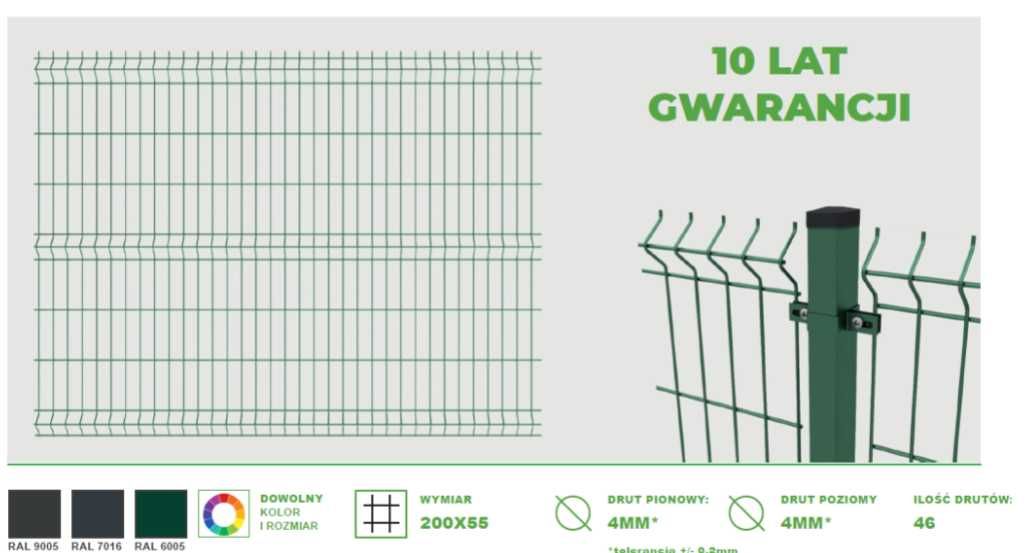 Panel ogrodzeniowy 2D 3D komplet słupek podmurówka tanio + transport