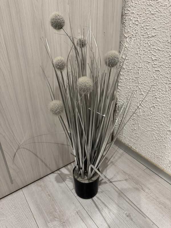 Dekoracja trawa srebrna kulki ok 75 cm Home&you