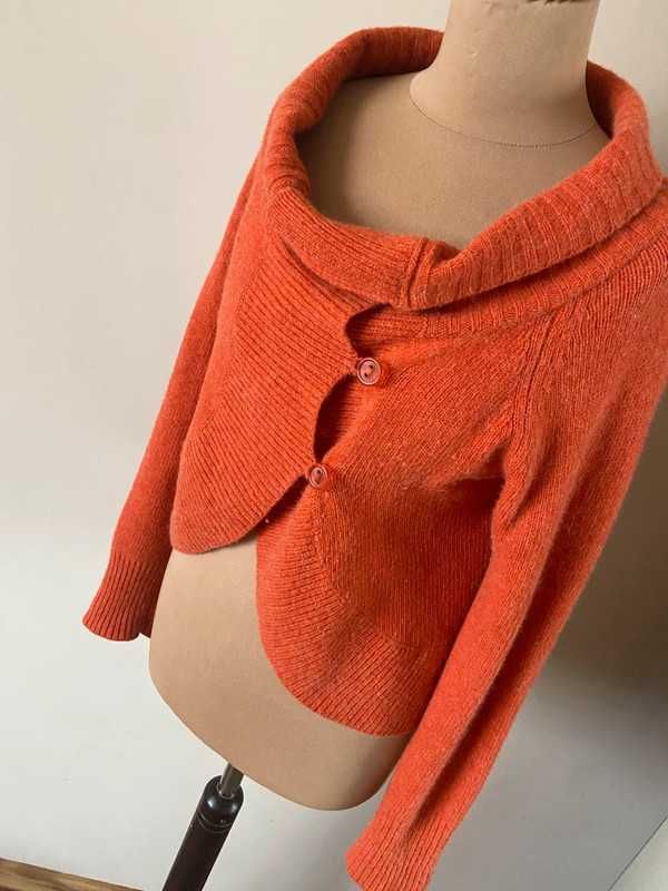 Angora merino welna sweter bolero kardigan lekki tkany s m 38 36 h&m