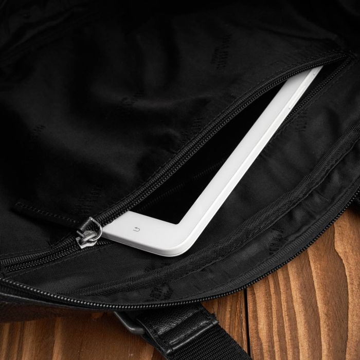 torba męska na laptopa na ramię i do ręki skórzana czarna