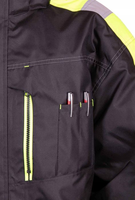 Kurtka Robocza Ocieplana zimowa Odblaskowa z kapturem XXXL s-5xl
