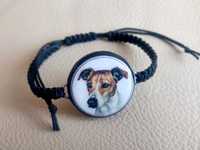 Bransoletka Pies Jack Russell Terrier makrama handmade