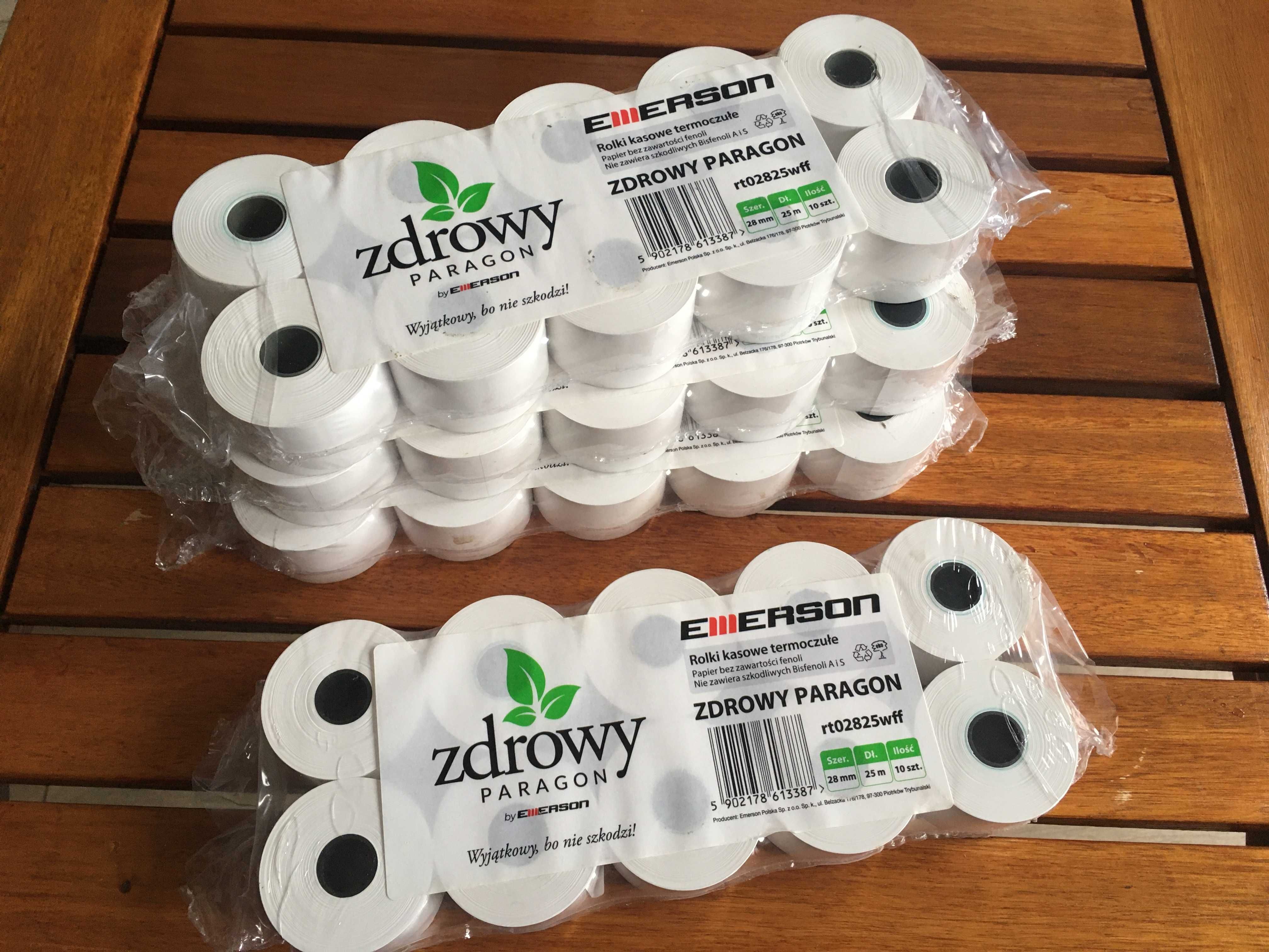 ROLKI KASOWE TERMOCZUŁE termiczne EMERSON 28mm x 25m 40 sztuk