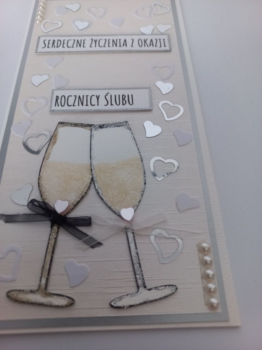 Ręcznie robiona kartka rocznicę ślubu
