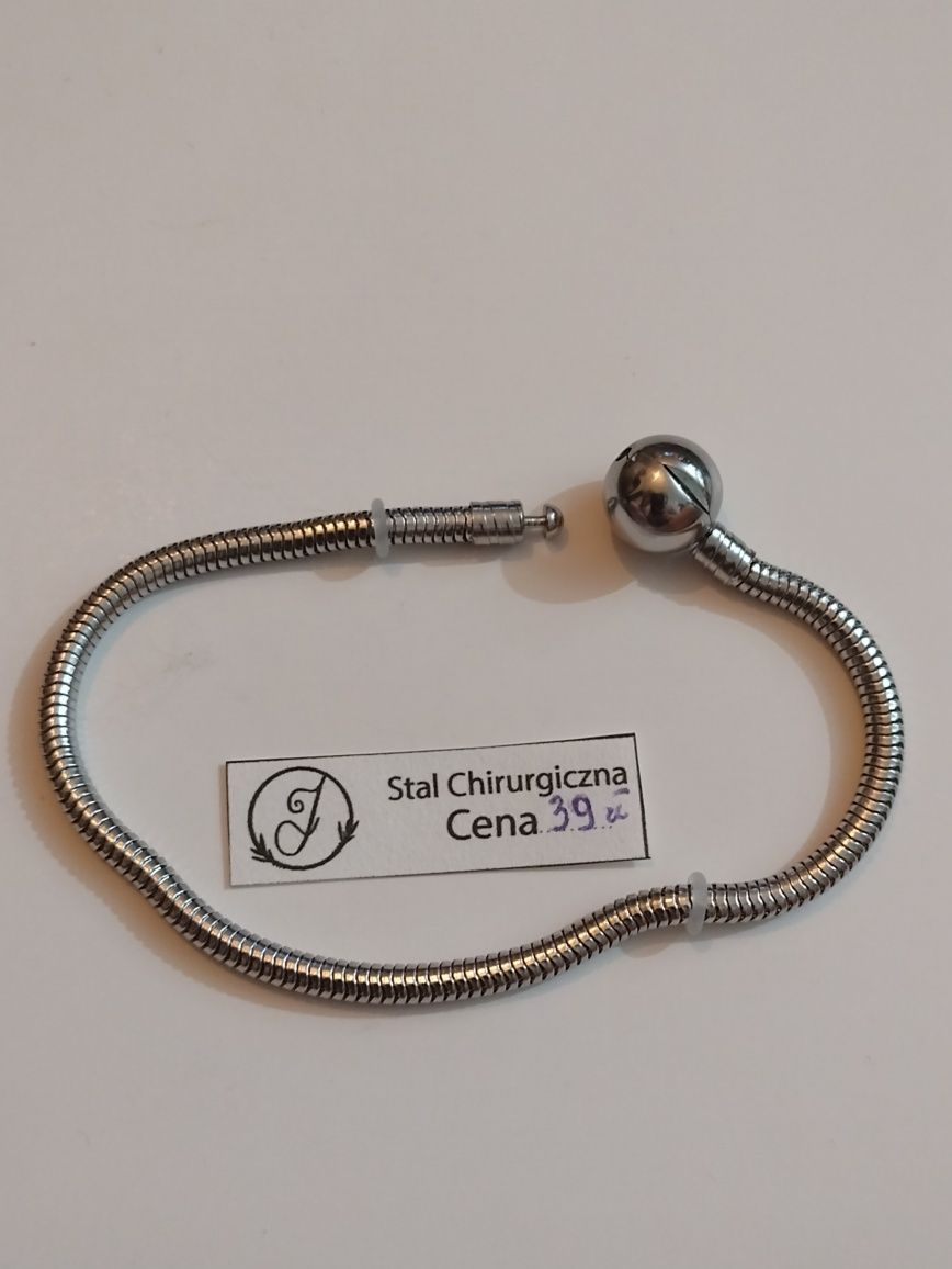 Bransoletka baza charms - stal chirurgiczna 316l. 18 cm