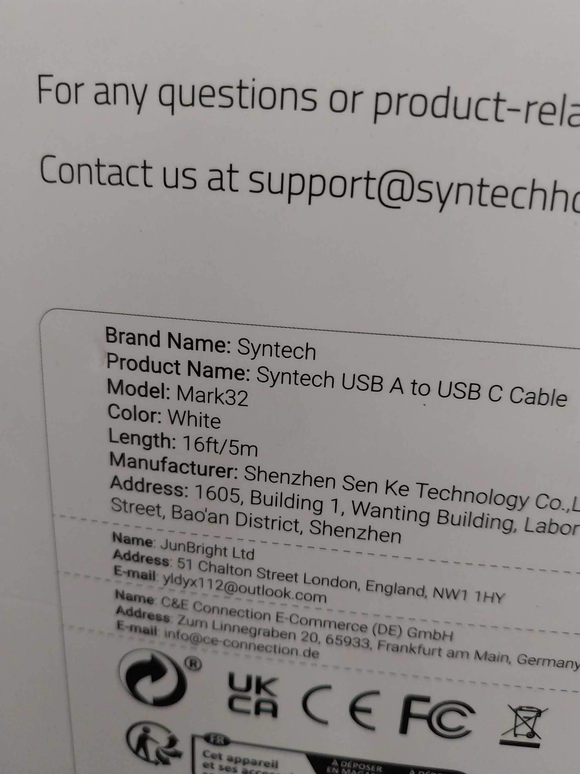 Kabel USB C Link Syntech 5m do Oculus Quest 2 VR PC Gaming