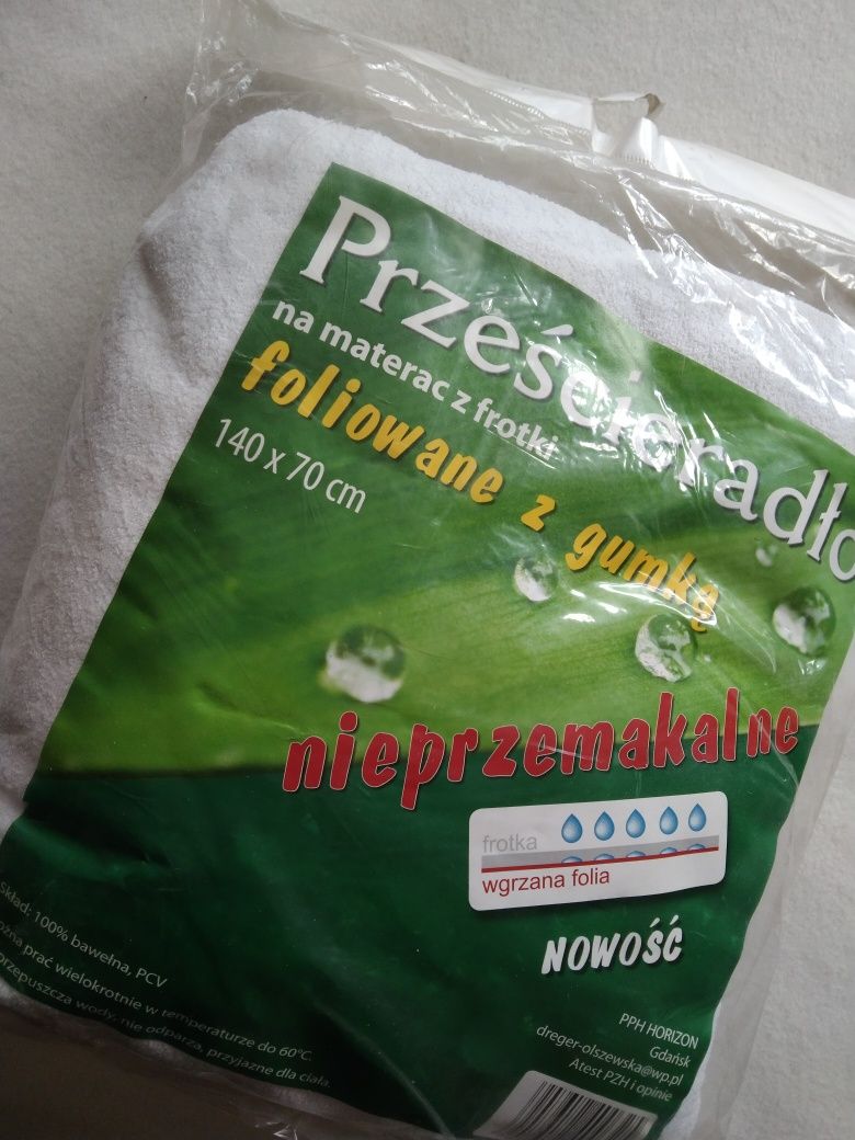 Prześcieradło frotte nieprzemakalne 140x70 ochraniacz na materac