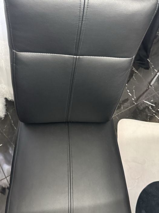 Krzesła 6 sztuk tapicerowane ekoskóra na chromowanych nogach