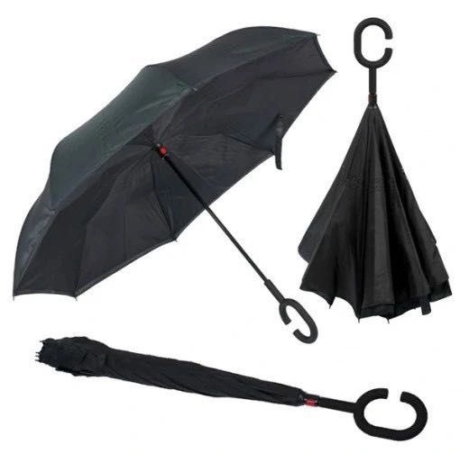 SWIFTs Duży parasol odwrotnie składany Czarny
