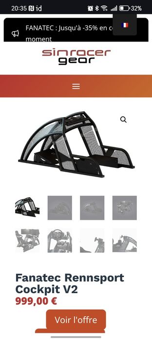 Estrutura de simulador cockpit Fanatec Rennsport V2