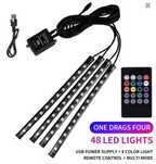 Uniwersalne samochodowe oświetlenie otoczenia RGB Taśmy LED 3 komplety