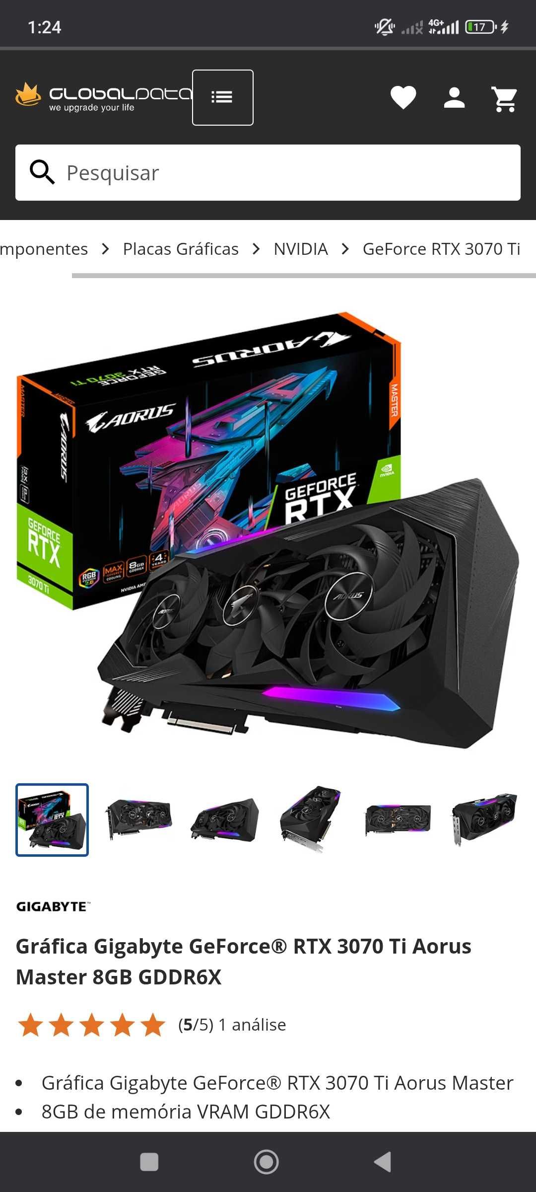 Vendo Rtx 3070 ti aorus master
