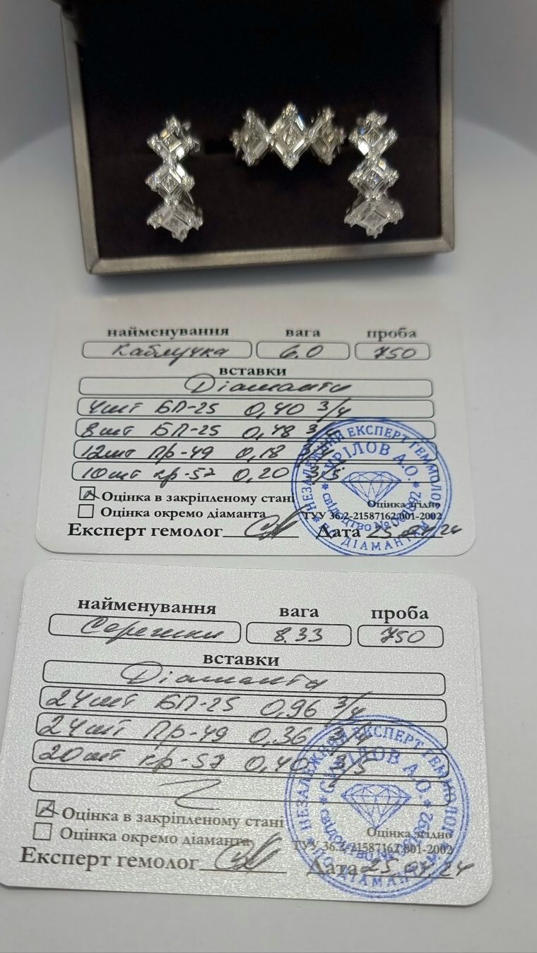 Набор  с бриллиантами
