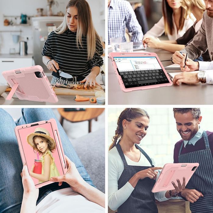Etui do iPad Pro 5/4/3 12.9" z Podstawką i Miejscem na Rysik Różowe