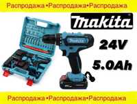 2 АКБ Шурупокрут Makita 331 DWE (24 V, 5.0 AH) з набором інструментів