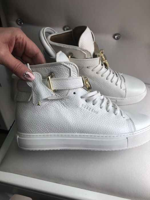 BUSCEMI biale sneakersy z naturalnej skory , rozmiar 40