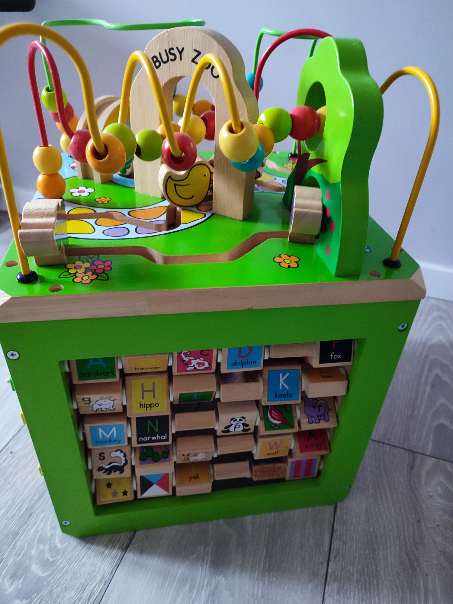 Drewniana kostka edukacyjna Zwierzęta zoo