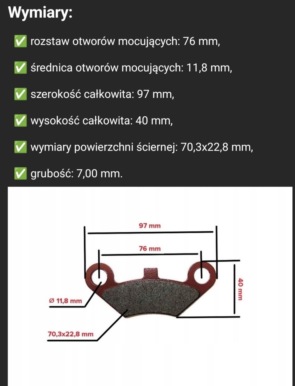 Klocki hamulcowe Linhai CF Moto