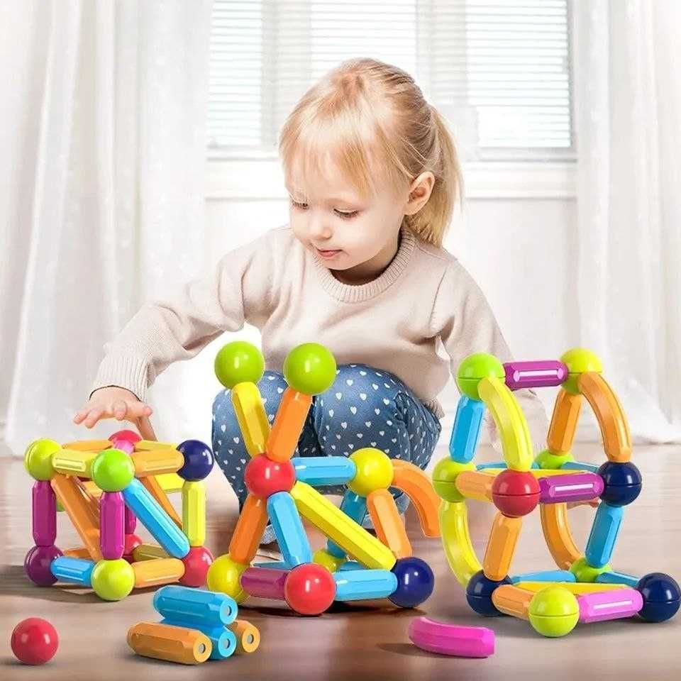Детский магнитный 3d конструктор магнитные палочки и шарики 42 детали