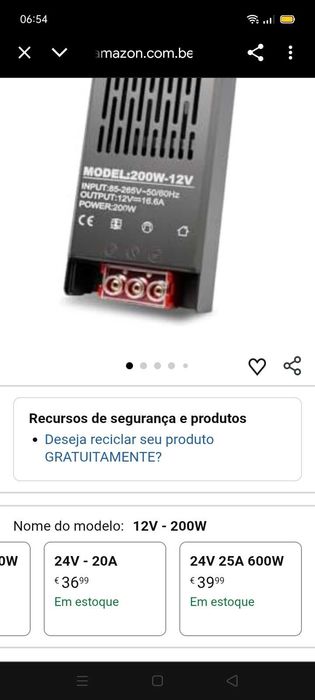 Fonte de Alimentação 39€. +Artigos. Oportunidades