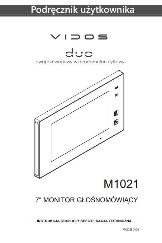 VIDOS DUO M1021W-2 Monitor wideodomofonu Domofon