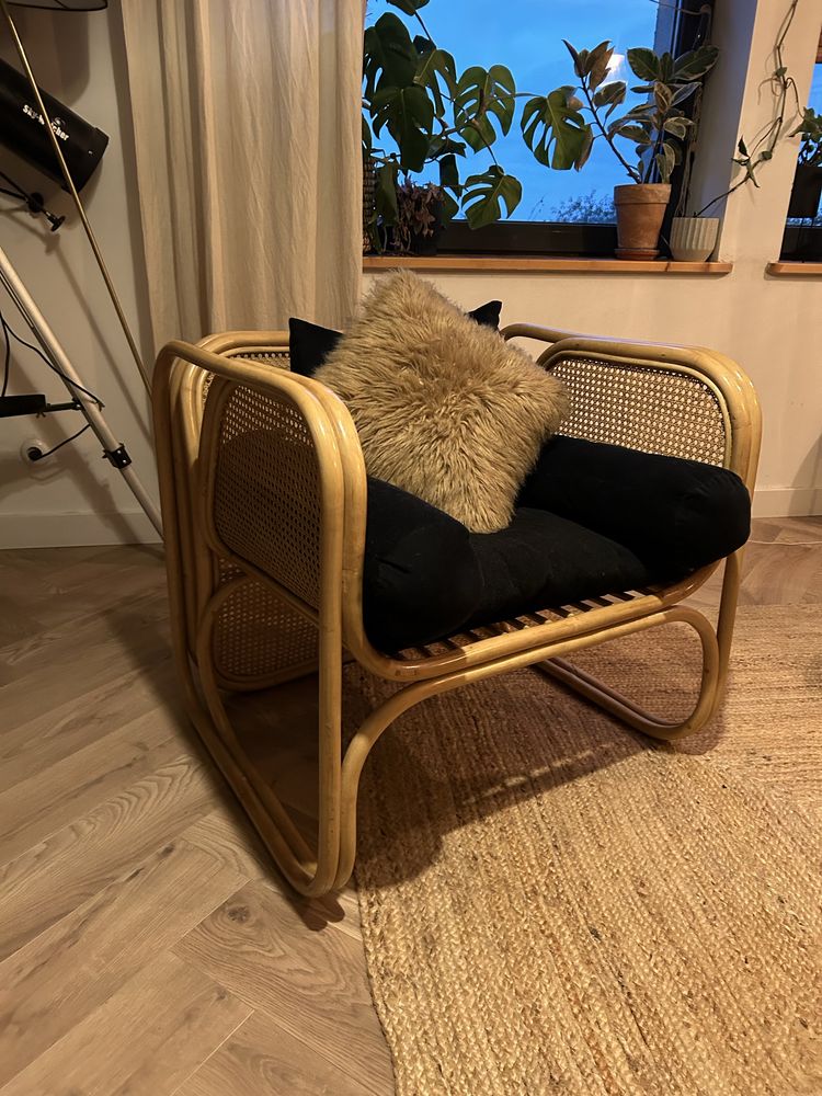 Fotel boho rattan bali duzy design rattanowy plecionka wiedenska