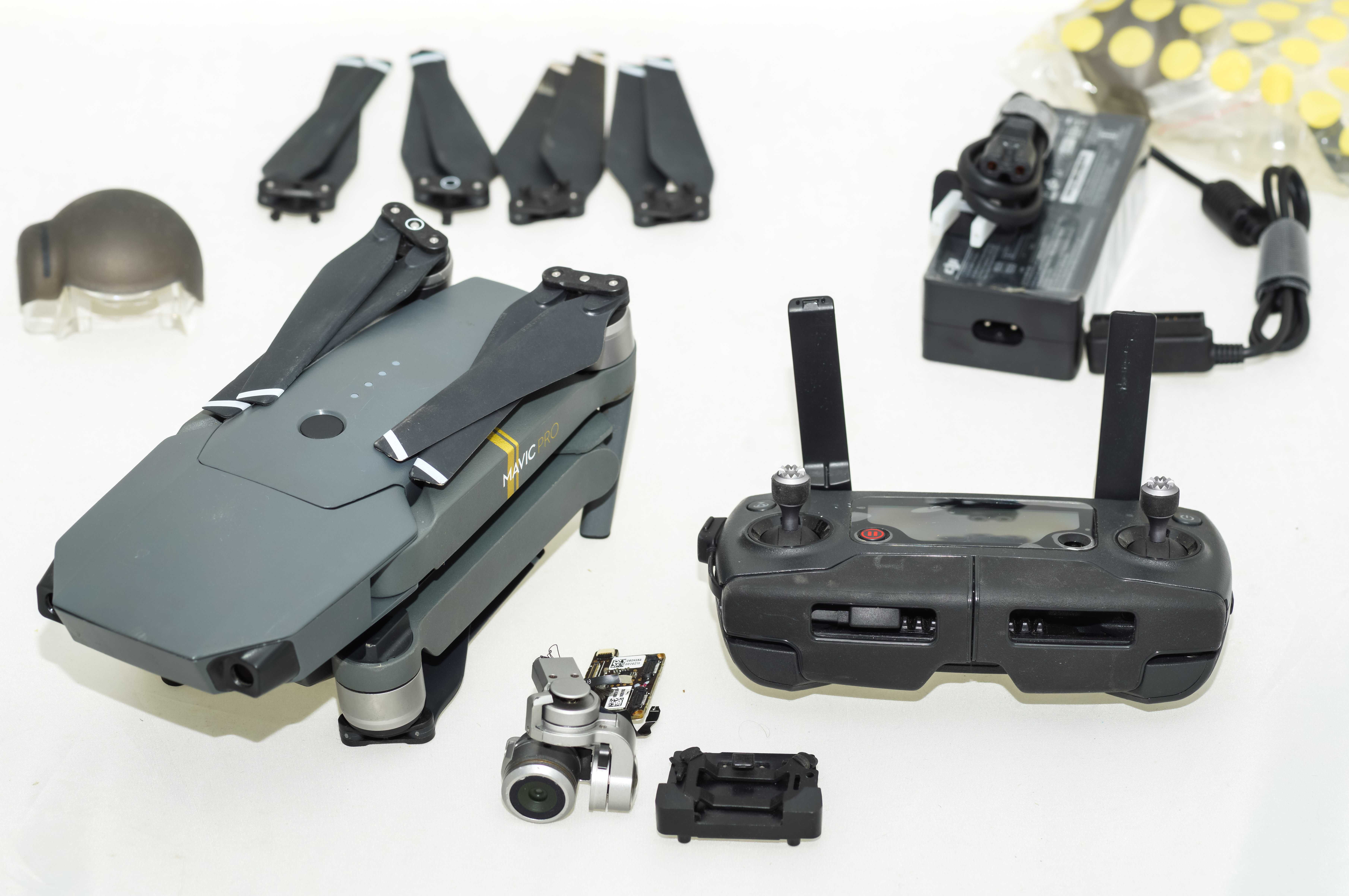 Damaged DJI Mavic Pro Drone - For Parts / Repair (Still Flies!)
