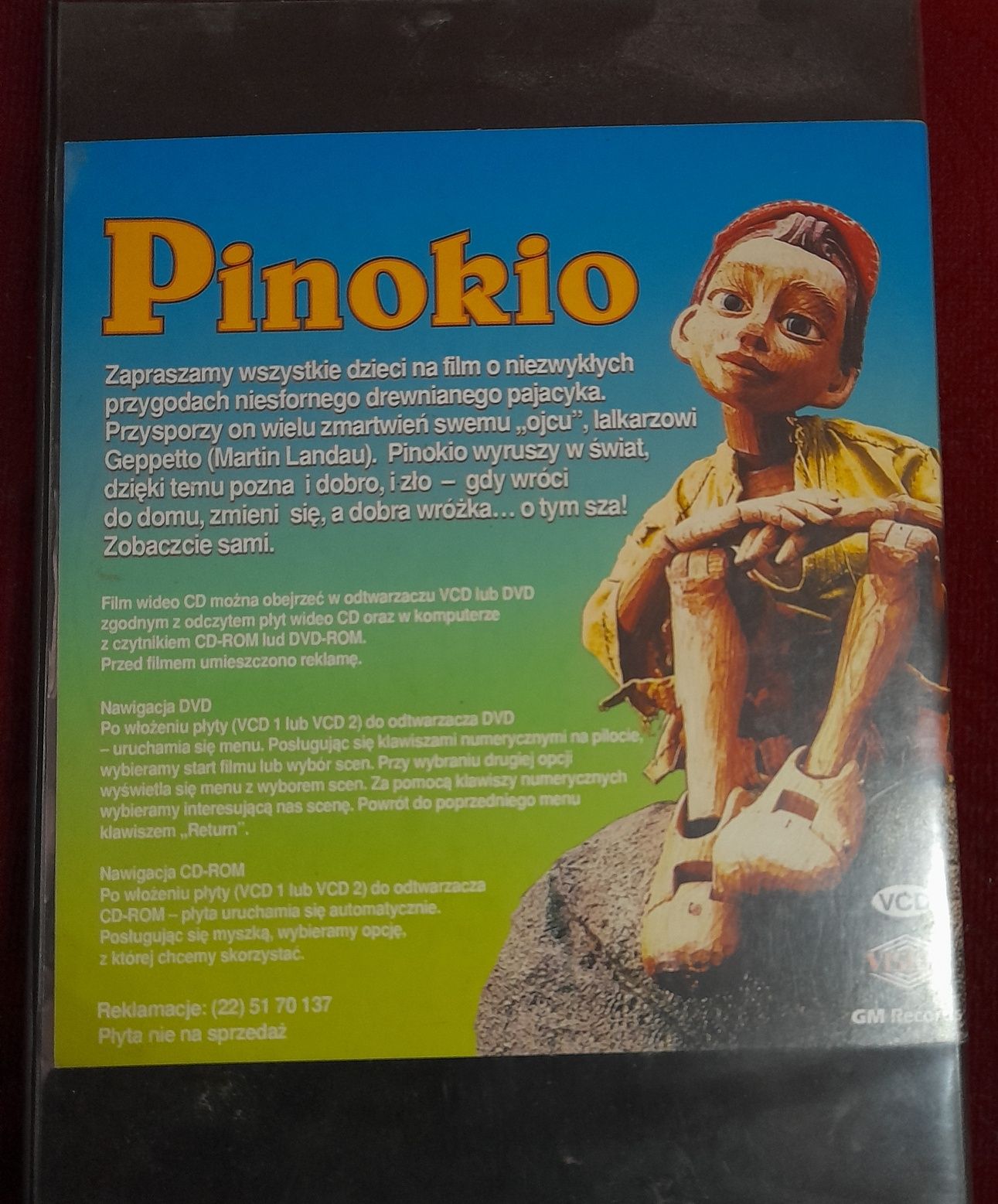 Pinokio - film w polskiej wersji językowej na płycie VCD