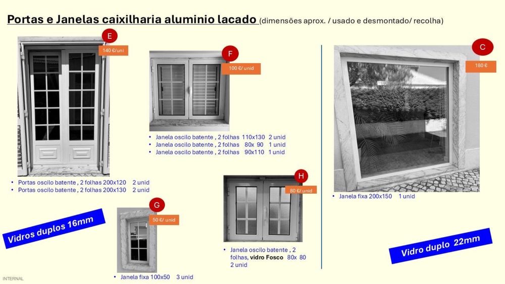 Portas e Janelas caixilharia alumínio lacado