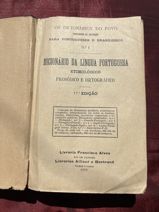 Dicinario da lingua portuguesa 1919