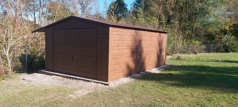 Garaz blaszak 6x6 złoty dąb  bramy Antracyt
